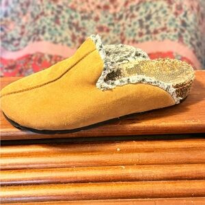 Free People Tan Mules with Fur Lining